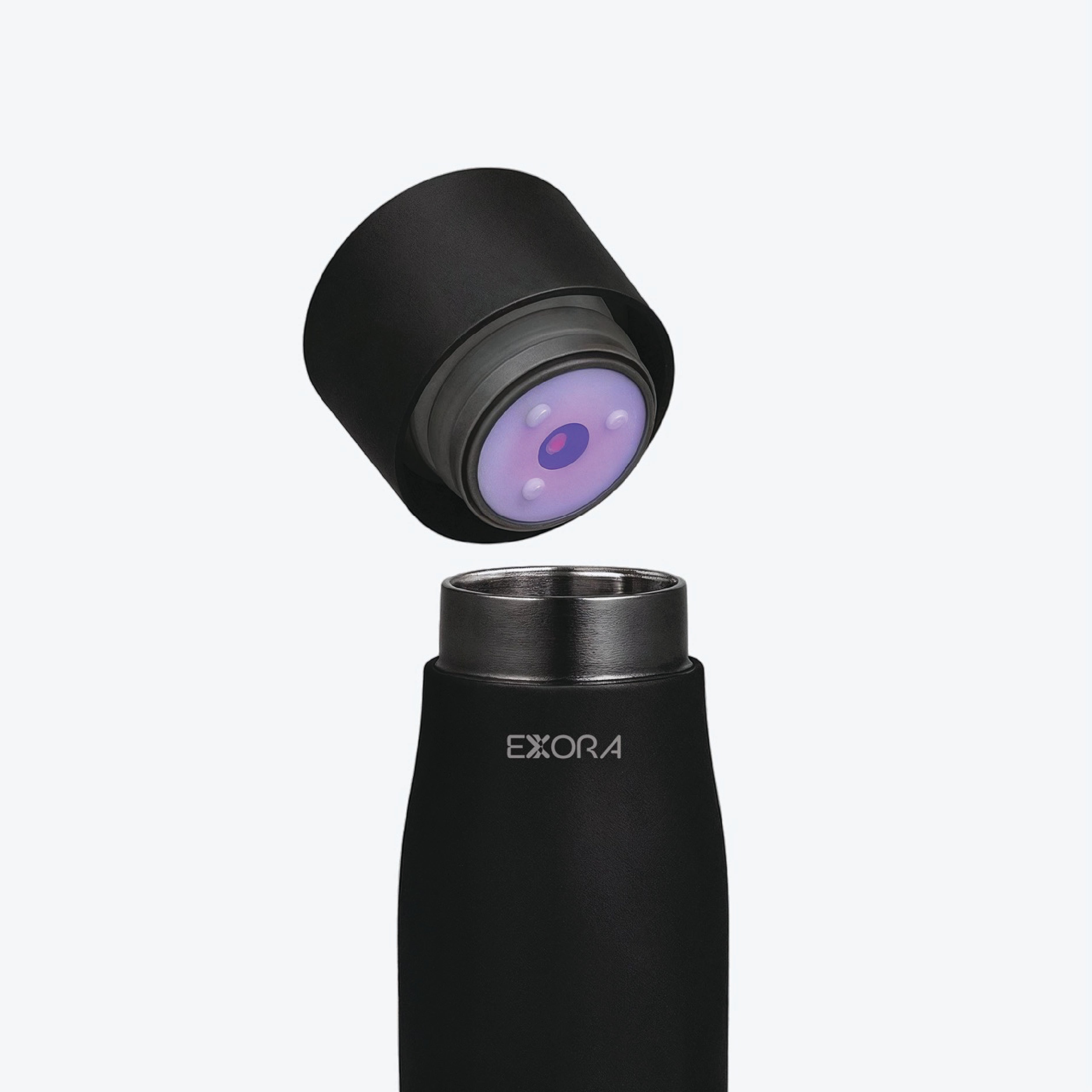EXORA HydroPure™ Black | בקבוק חכם עם ניקוי עצמי