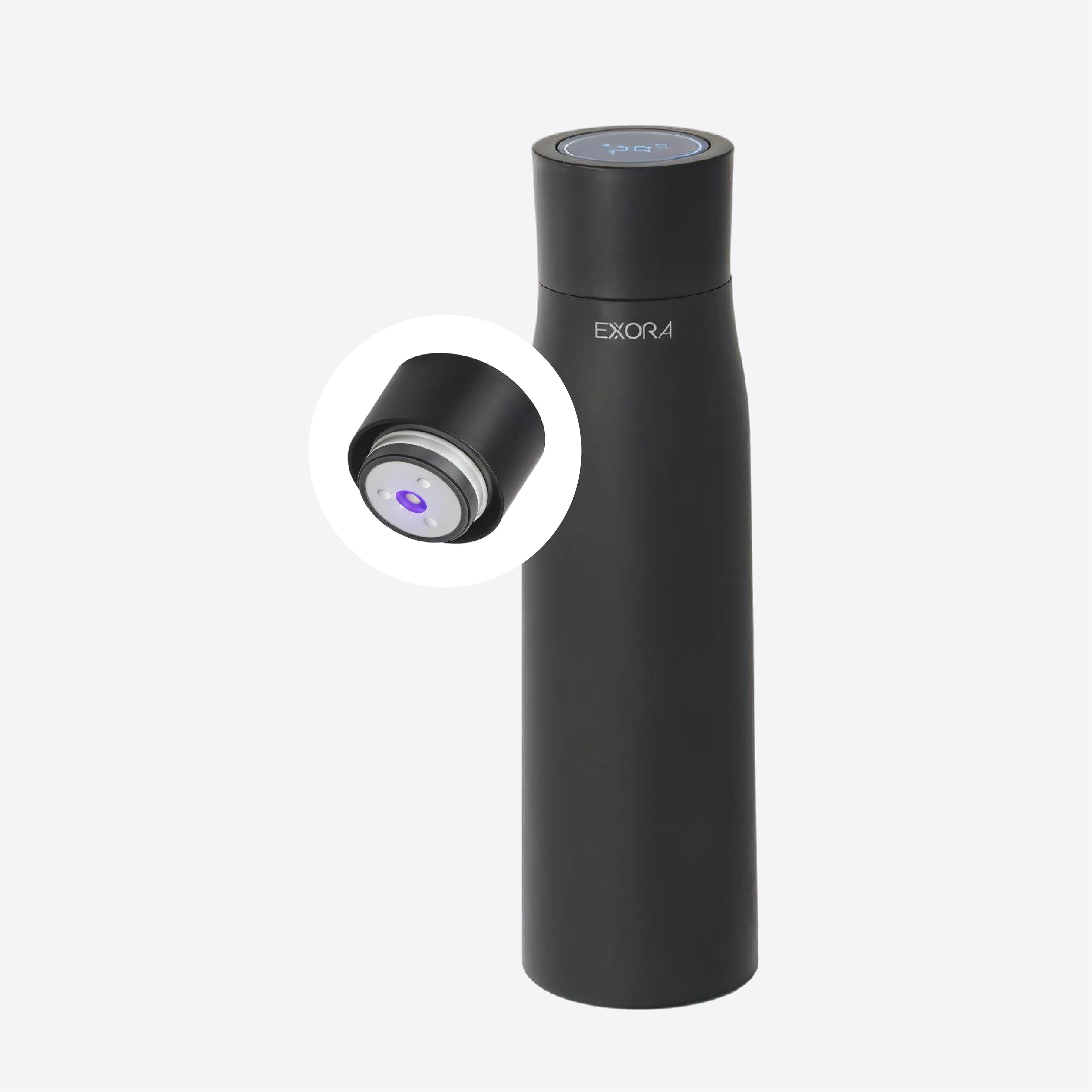 EXORA HydroPure™ Black | בקבוק חכם עם ניקוי עצמי