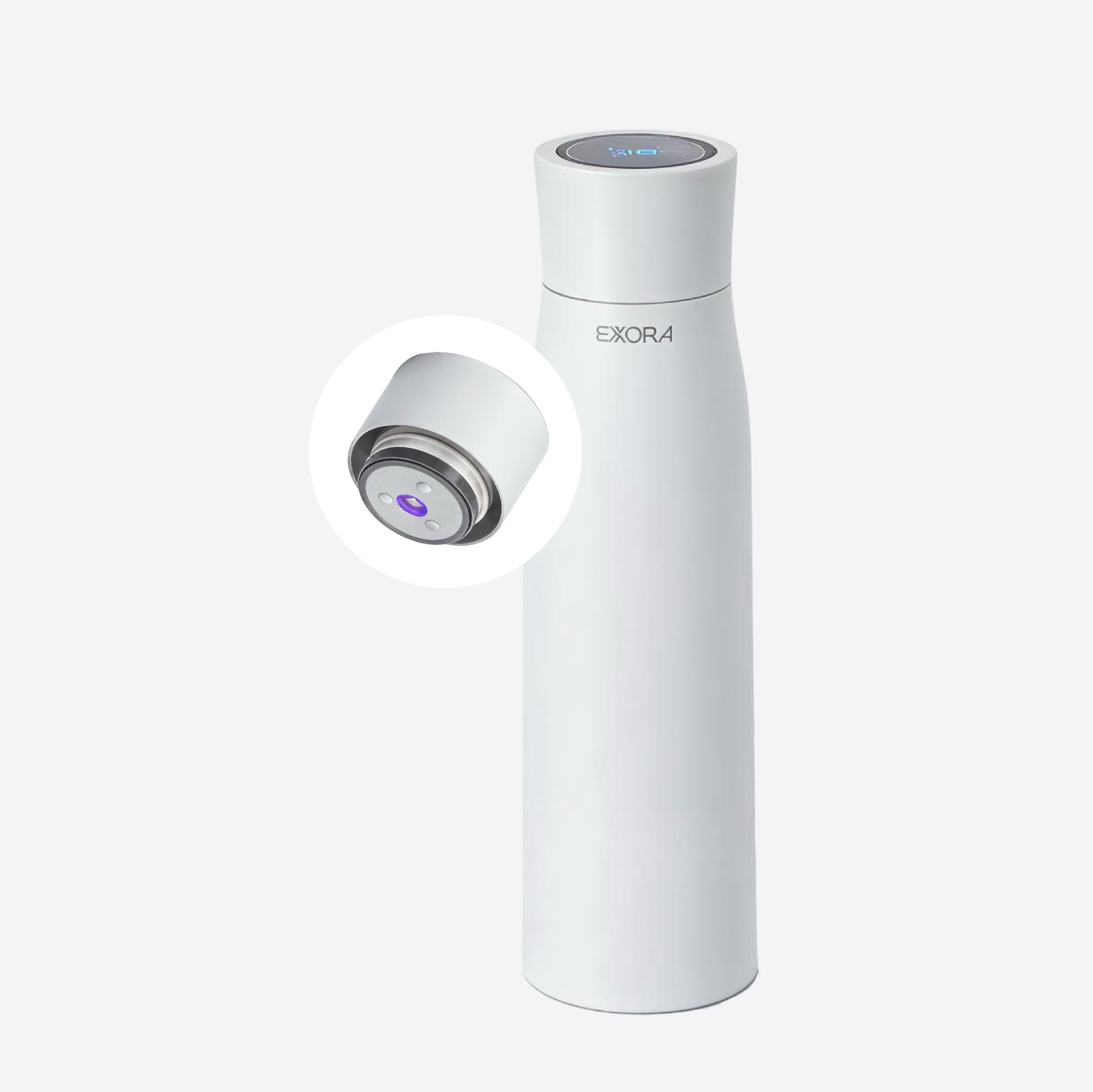 EXORA HydroPure™ White | בקבוק חכם עם ניקוי עצמי